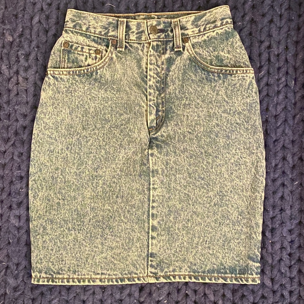 80s Vintage Levis Acid Wash Pencil Skirt